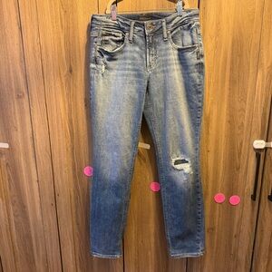 Silver Jeans Co Mid Rise Boyfriend Fit Size 27 Medium Wash